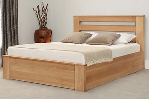 Charnwood Solid Light Oak Ottoman Storage Bed - Modern Design