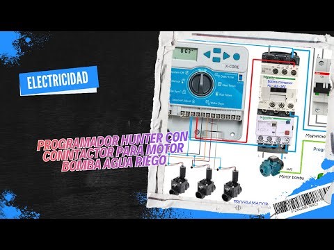 Programador Hunter con contactor para motor bomba agua