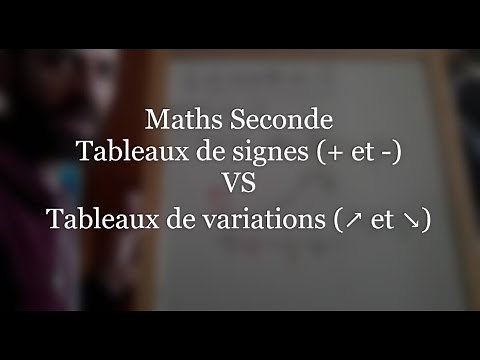 2nde - Fonctions - Différence entre tableaux de SIGNES et de VARIATIONS
