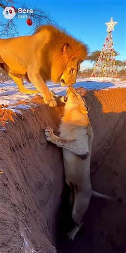 Lion's Christmas Rescue: A heartwarming jungle adventure #Lions #Wildlife #Christmas