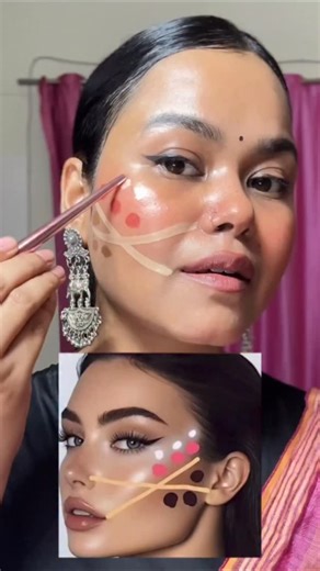 2.1K views · 14 comments | Makeup contour placement hack 殺 (Contour face, blush placement, highlighter, contour placement hack) #contour #blush #hıghlıghter #makeuphacks #hacks #viral #viralreels #beauty #beautyhacks | Makeuproop | Facebook