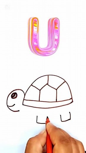How to draw a turtle with alphabets #art #shorts #youtubeshorts #shortsfeed