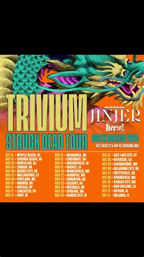 30K views · 397 reactions | Drop 3 songs you want to hear LIVE on the Struck Dead Tour.  Find a show near you at trivium.org/tour | Trivium | Facebook