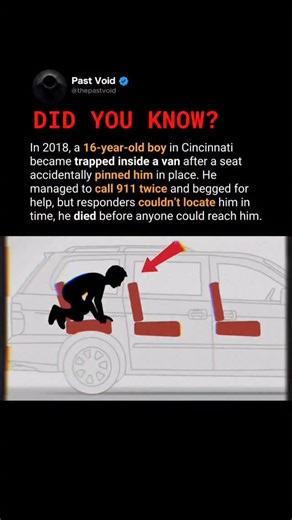 In April 2018, 16-year-old Kyle Plush of Cincinnati died after becoming trapped inside his family’s Honda Odyssey in a school parking lot. Kyle had climbed into the minivan after school to retrieve his tennis gear when a fold-away seat flipped and pinned him, restricting his breathing. Despite placing two desperate 911 calls using voice activation and pleading for help, emergency responders were unable to locate him in time. Kyle was found hours later by his father and pronounced dead from asphy