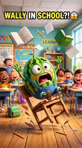 🍉 Wally’s First Day at School Was a Disaster! 😂 #school #wally #shorts #cartoon #ben