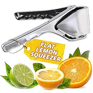 Lemon Squeezer Stainless Steel - Strong Bend & Rust Resistant Flat Lemon Juicer Manual, Easy To Use Design for Efficient Juice Extractor, Compact Lime Squeezer, Great for Valentines Day Cocktail Prep