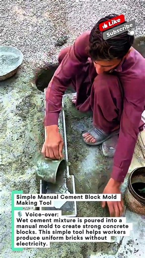 Simple Manual Cement Block Mold Making Tool #cement #brick #construction