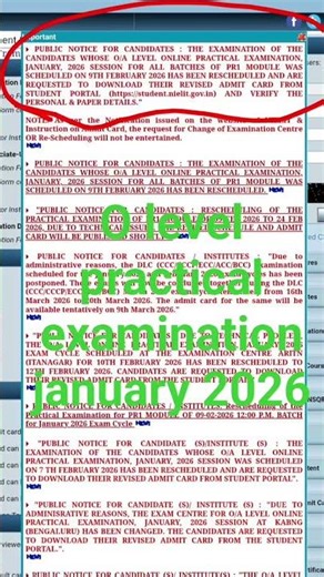 O level practical examination january - 2026