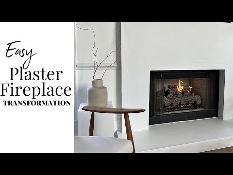 I PLASTERED MY OLD BRICK FIREPLACE / Easy Step by Step Tutorial
