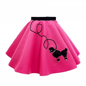 Hip Hop 50's Shop 1950s Girls Poodle Skirt Costume for Kids (Child Small Hot Pink)