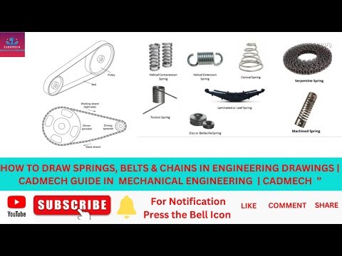 How to Draw Springs, Belts & Chains in Engineering Drawings | CADMech Guide