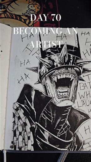 DAY 70 BECOMING AN ARTIST #ink #comics #joker #batman #drawing #art #artist