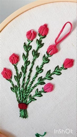 Easy Hand Embroidery 💐 #aariwork #needlework #threadwork #creative #flowers #diycrafts #forbeginners