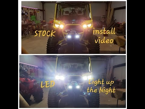 2019 Canam Defender LED Headlights - LED Install 4K