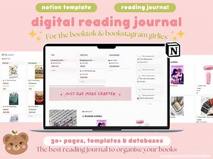 Notion Reading Journal | Book Tracker | Reading Notion Template | Digital Reading Journal | Notion Dashboard | Booktok | Reading Tracker - Etsy