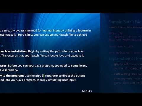 How to Automatically Provide Input to Your Java Program Using a Batch File