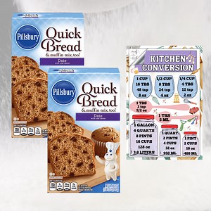 Date Quick Bread & Muffin Mix (2 pack) with Perdy Good Kitchen Chart