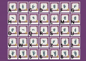 America Sign Language New Year Rainbow Disco Alphabets and Numbers Digital Download - Etsy