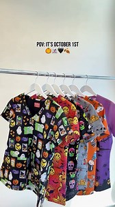 Spooky season is officially in full swing 👻! Shop our Halloween scrubs and embrace the season with the 🔗 in bio 🤩! | Uniform Advantage