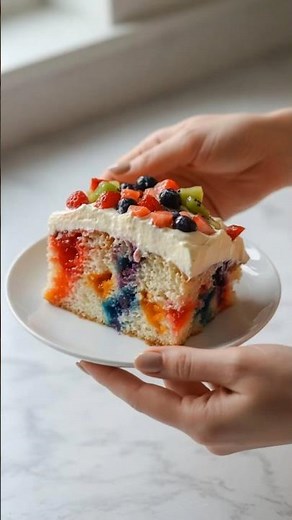 Poke Cake I (also known as Easy Poke Cake or Jell-O Poke Cake)