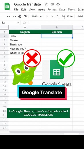 Use a spreadsheet to translate anything #spreadsheets #googlesheets | google