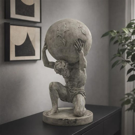 Atlas Holding World Statue – Greek Titan Earth Sculpture Decor for Home Office Living Room - Etsy