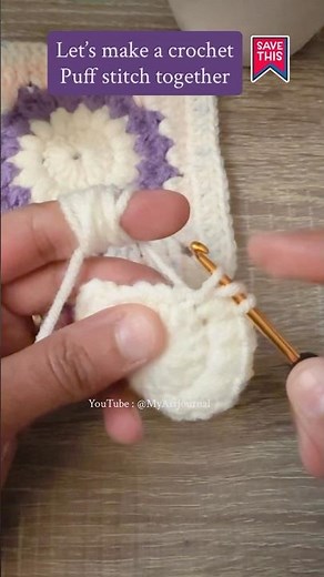 Easy Puff Stitch Tutorial for Beginners | Crochet Tip | Granny Square Stitch #youtubeshorts #crochet