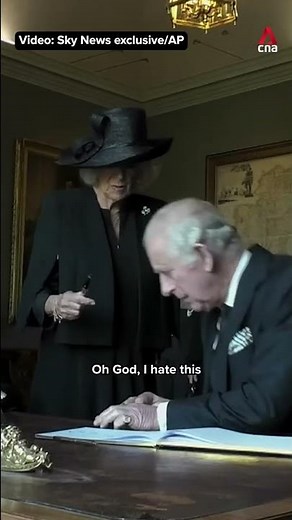 "Oh God I hate this!": King Charles gets annoyed by a leaky pen.