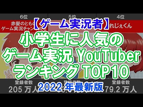 【ゲーム実況者】小学生に人気のゲーム実況YouTuberランキングTOP10【2022年最新版】