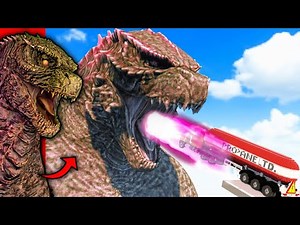 Launching Gas Tank To Godzilla Till He EXPLODES