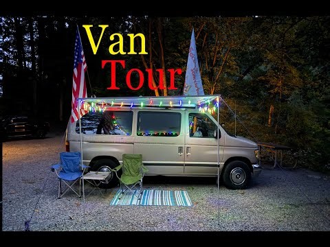 Full Van tour of low cost 94' Ford E150