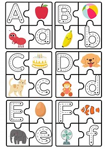 First 12 Letters Alphabet Puzzle Printable - Educational ABC Puzzle for Kids - Instant Download - Fun Learning for Toddlers & Preschoolers - Etsy