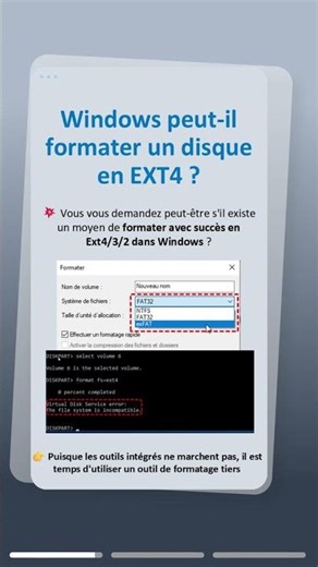 Windows peut-il formater un disque en EXT4 ?