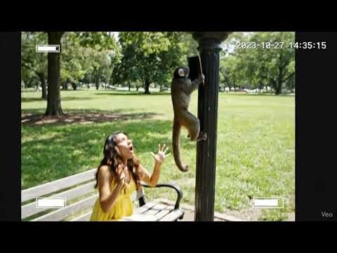 CCTV Catches Monkey Stealing a Phone—and Turning It On!