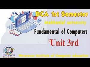 #4 Fundamental of Computers Unit 3 DCA 1st Sem, Computer fundamental Course Storage Devices