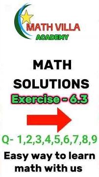Exercise 6.3 Solutions | 9 Math New Book Exercise 6.3 | #9thclass #class9thmath#mathnewbook9 #shorts