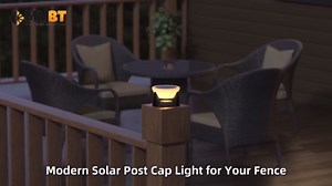 Solar Post Cap Lights, 4.7" Outdoor Solar Lamp 1 Pack, Fence Column Light Waterproof for Outside 5x5 6x6 Vinyl Wood Posts, Deck Garden Patio Yard Table Lantern 3000K Pillar Landscape Lighting