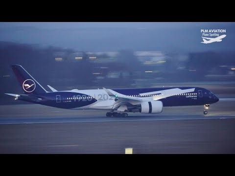 WELCOME FIRST FLIGHT of 100 Years Lufthansa Airbus A350-900 D-AIXL at Munich Airport MUC/EDDM