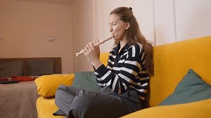 Young Woman Musician Playing Recorder Flute Stock Footage Video (100% Royalty-free) 3706297429 | Shutterstock
