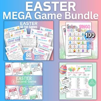 Easter Mega Game Bundle, Easter 5 Second Game,Easter Egg Bingo, Bunny Name Game