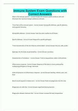 Immune System Exam Questions with Correct Answers1061