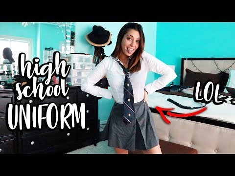 TRYING ON MY OLD HIGH SCHOOL UNIFORM!!!