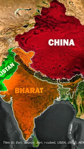 India ka map alag alag deshon ke najriya Se Kaisa dikhta Hai #india #shorts #viral