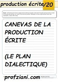 CANEVAS DE LA PRODUCTION ÉCRITE LE PLAN DIALECTIQUE