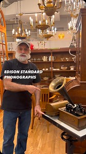 Here we have two Edison Standard Phonographs available for sale! We have a total of three available for sale in the store at the moment. They come with five cylinder records with your purchase! Message us if interested! 📍Olde Good Things, 333 West 52nd Street, New York, NY 10019 Dimensions: Overall 22 in. H x 17 in. D x 16 in. W, speaker 14 in. L, closed 12.5 in. H x 9.5 in. D 🚛📦Delivery everywhere! #oldegoodthings #antiqueshop #antiquestore #antiques #edison #edisonstandardphonograph #phonog
