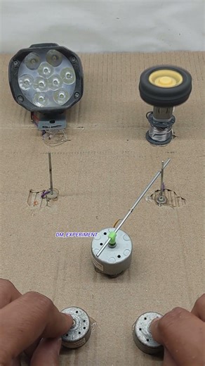 motorcycle led bulb and motor switch machine #experiment #dcmotor #science #project