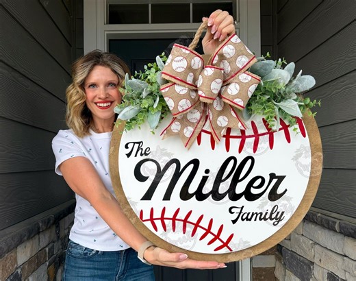 Baseball Front Door Hanger | Baseball Sign | Baseball Decor | Baseball Gift | Baseball Door Hanger | Baseball Door Sign - Etsy