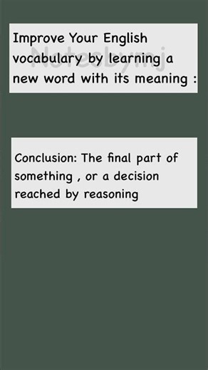 Conclusion Meaning in English | Vocabulary for IELTS