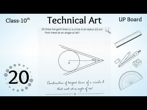Class 10 | Technical Art | Q.20 | Construction of Tangent Lines Meeting at 40° to a Circle