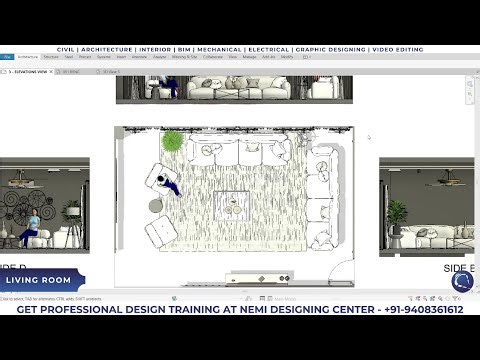 Living Room Design | Revit Architecture Students Work